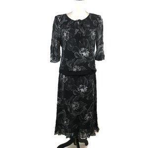 Cynthia Howie 2pc Skirt Set Size 10 Black